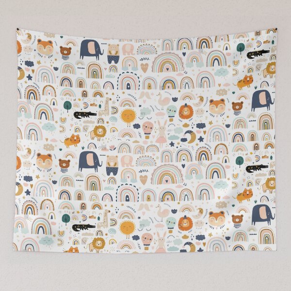 Item preview, Cute Animals and Abstract Doodles Pattern designed and sold by Pavnud.