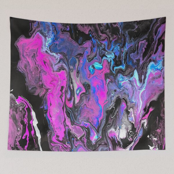 Item preview, Purple blue and black paint pouring artwork  designed and sold by Luilui7.
