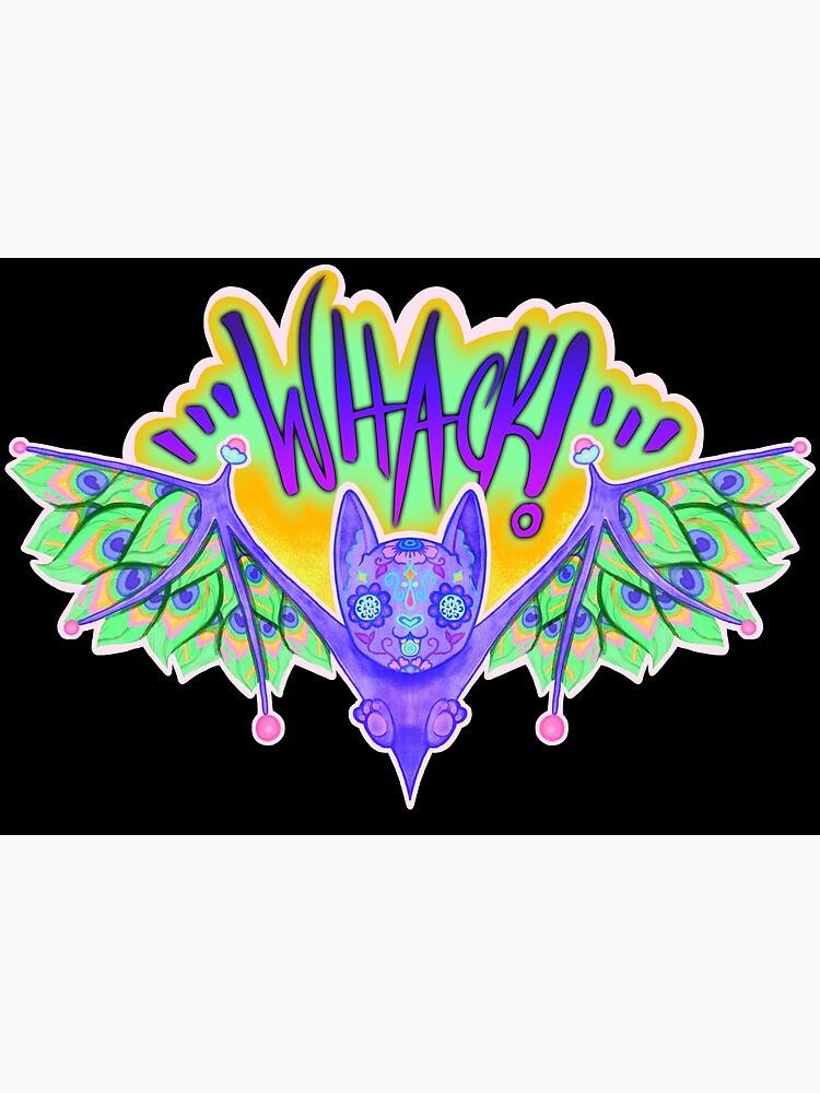 "whack bat cute trippy rainbow sugar skull bat" Poster by Yael-Designs ...