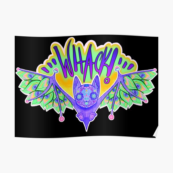 "whack bat cute trippy rainbow sugar skull bat" Poster by Yael-Designs ...