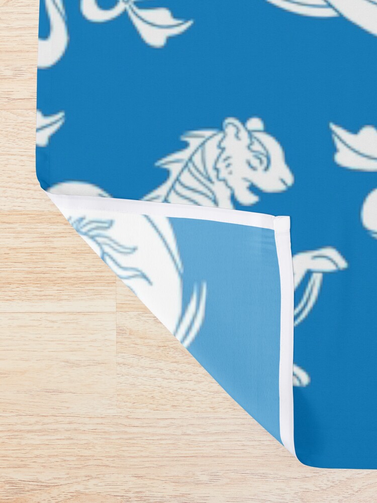 Alternate view of Scylla mosaic - Blue Shower Curtain