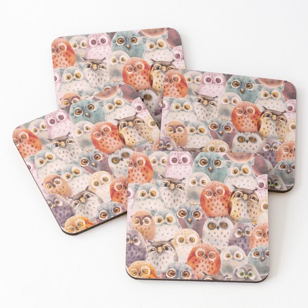 Item preview, Cute Colorful Fluffy Owl Friends -  designed and sold by MyColorfulDream.