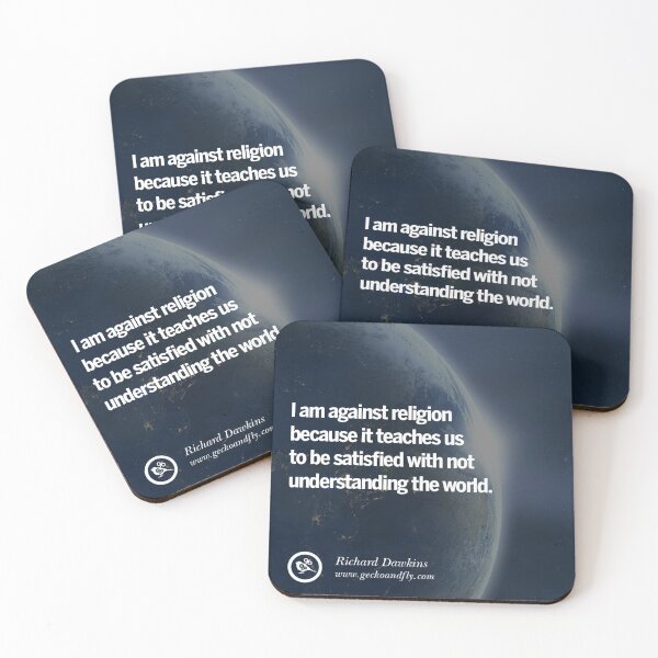 Item preview, richard dawkins atheist quote (space)- I am against religion because it teaches us to be unsatisfied with not understanding the world  designed and sold by emcazalet.