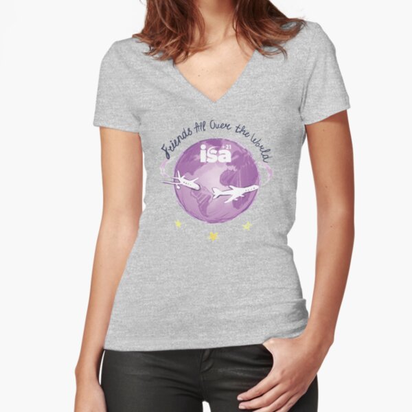 Friends All Over The World Fitted V-Neck T-Shirt