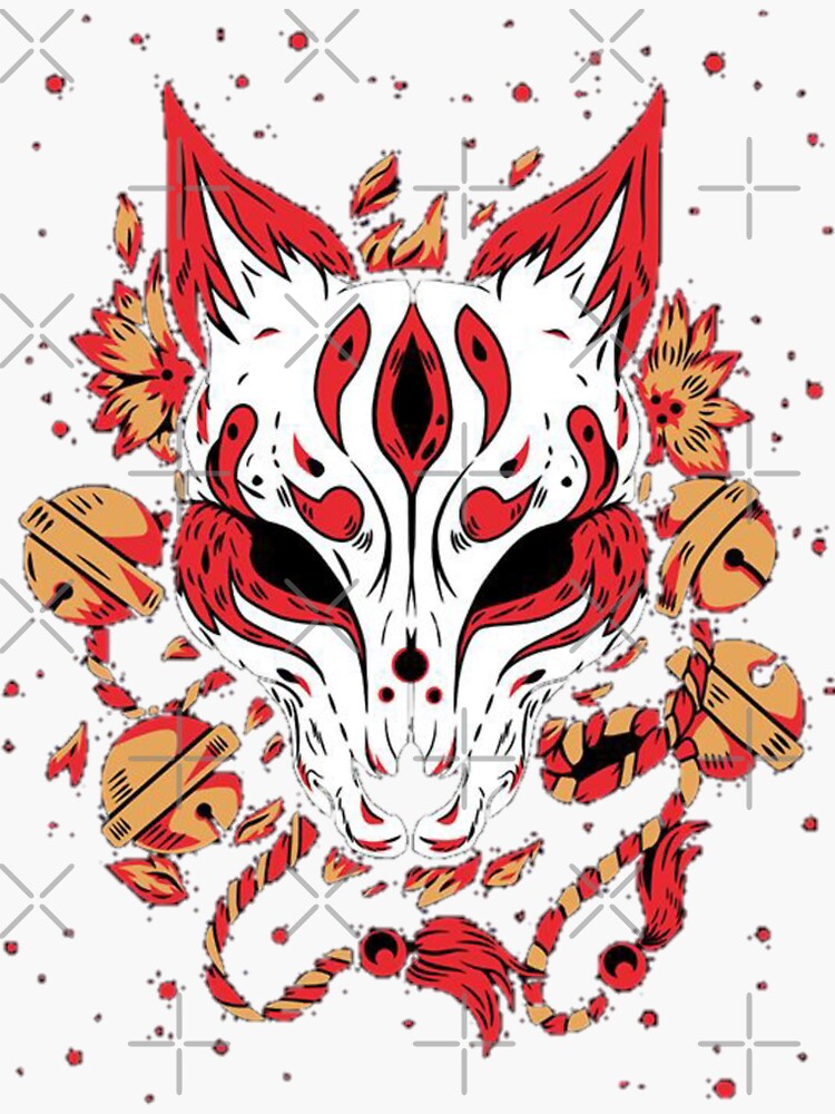 "mascara kitsune fox mask anime" Sticker for Sale by emanmohammed