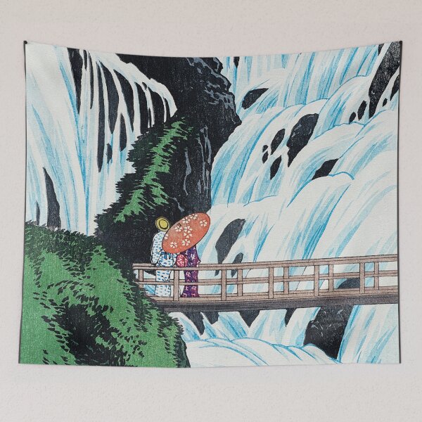 Item preview, Japanese Woodbock Art Shiragumo Waterfall of Nikkō (1910) by Hiroaki Takahashi designed and sold by Designedbysm.