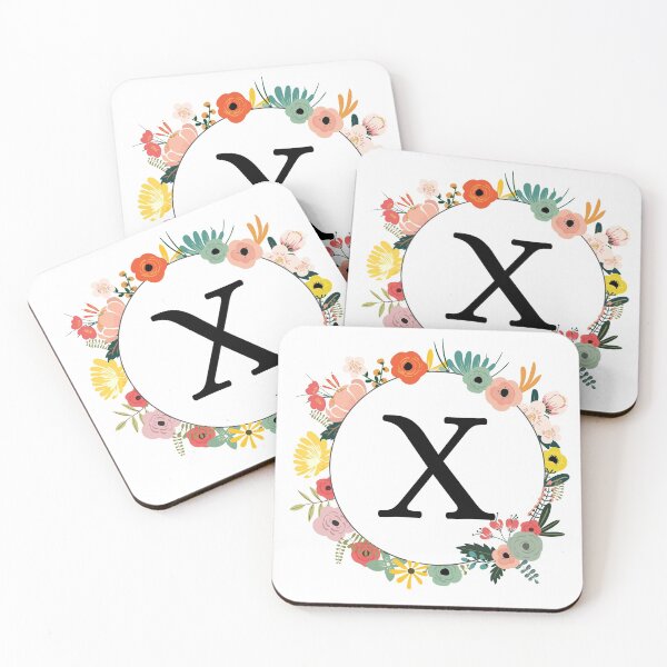 Item preview, Letter X Monogram with Flowers designed and sold by ShirleyDee.