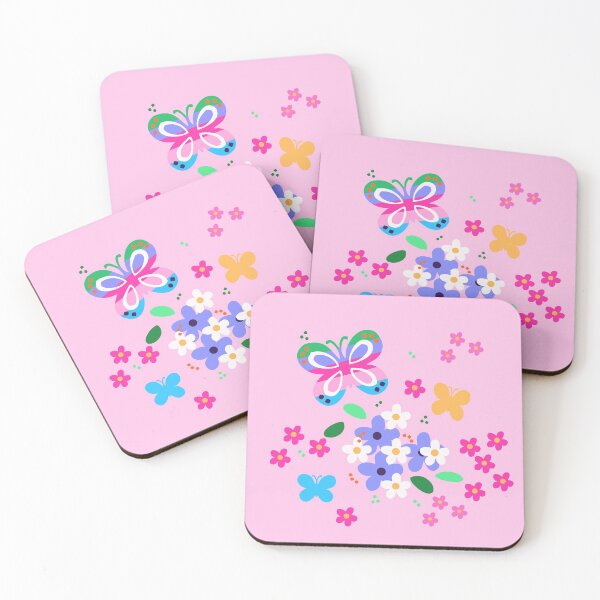 Item preview, Butterflies and Daisies on Pink Print designed and sold by Sharon Schwalbe.