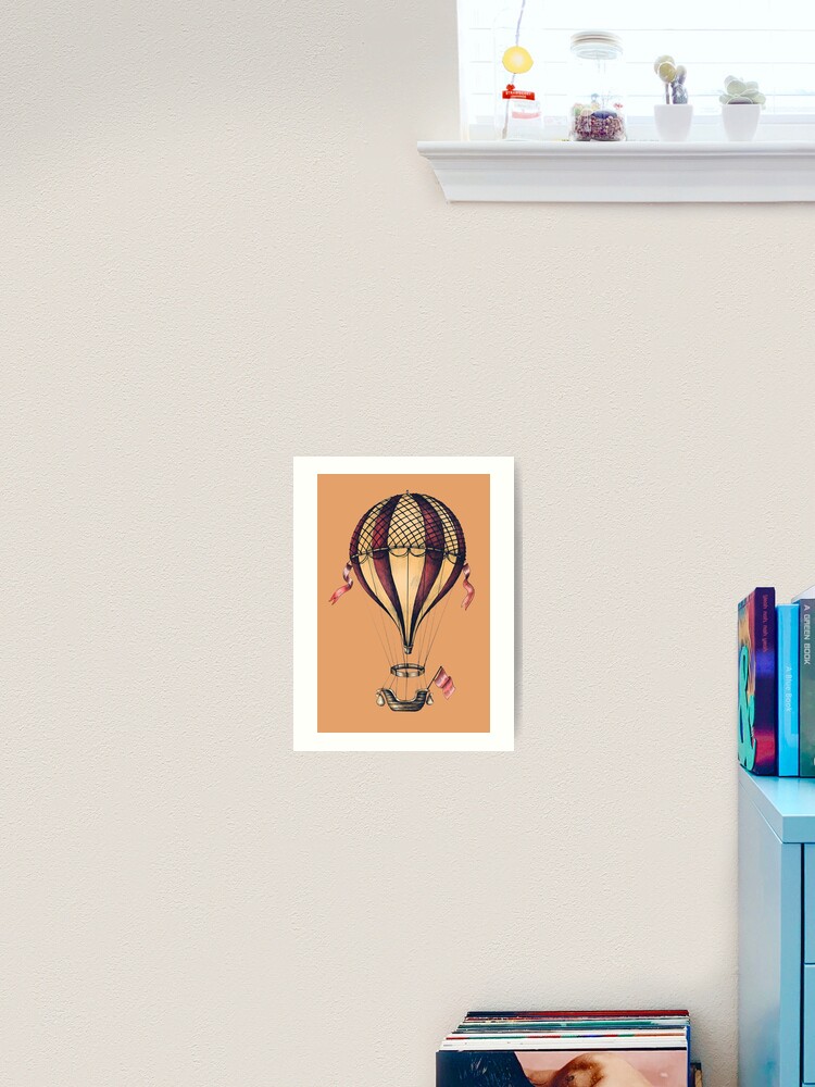 Old Fashioned Hot Air Balloon Art Print for Sale by moonlightglo