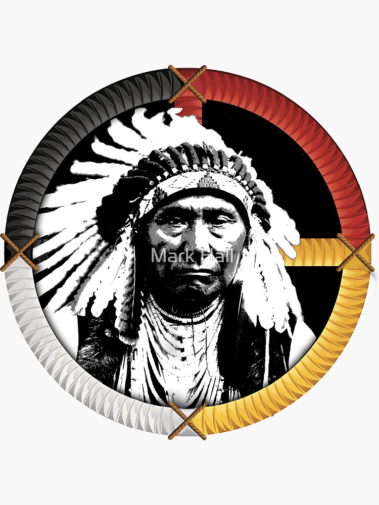 "MEDICINE WHEEL 2 Chief Hinmuuttuyalatlat (Joseph)" Sticker for Sale