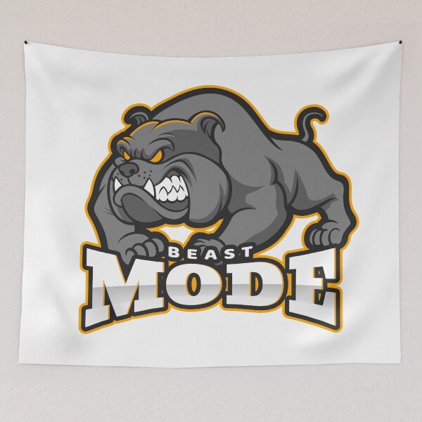 Item preview, Beast Mode Bulldog White - Funny Gym designed and sold by GymWearDepot.
