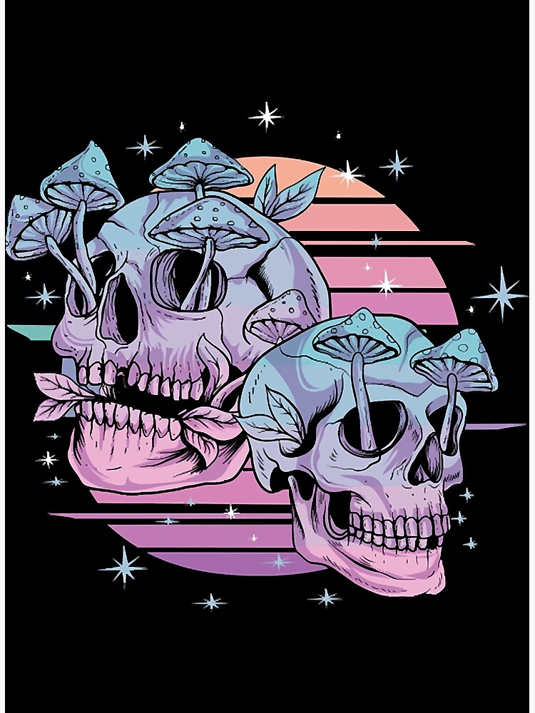 Pastel Goth Skull Mushroom Vaporwave Pagan Aesthetic Nu Goth Poster By Synboudoi Redbubble 8103