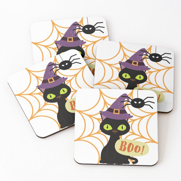 Item preview, "Halloween Cat and Spider Sticker" Moonlightglo designed and sold by moonlightglo.
