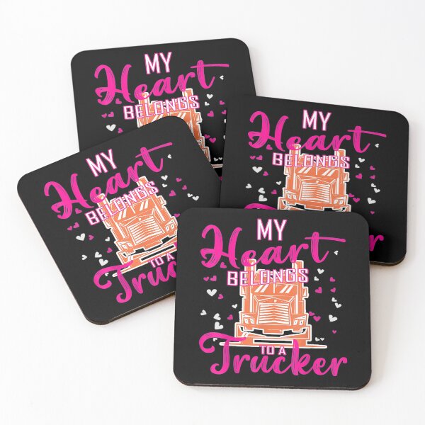 Item preview, My Heart Belongs To A Trucker Funny Truck Drive Dad Mom Papa  designed and sold by CuthbertShop.