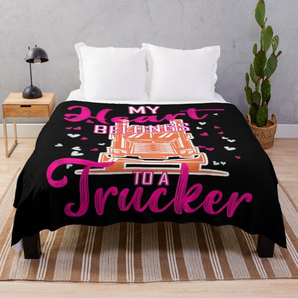Item preview, My Heart Belongs To A Trucker Funny Truck Drive Dad Mom Papa designed and sold by CuthbertShop.