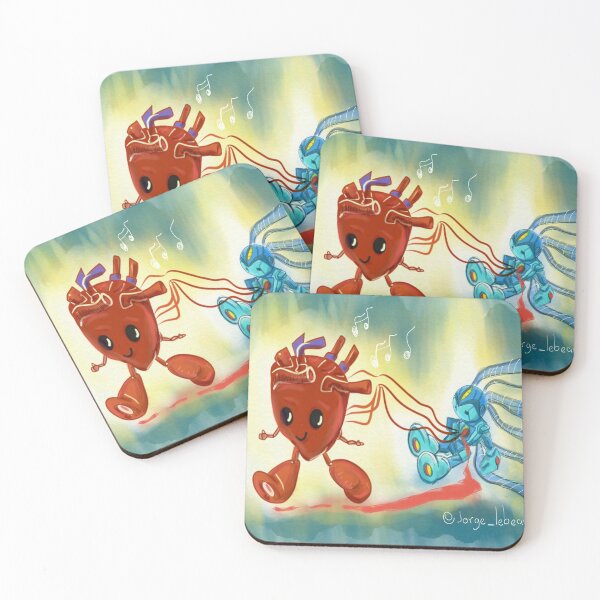 Item preview, running heart, lonely robot ecopop art designed and sold by jorgelebeau.