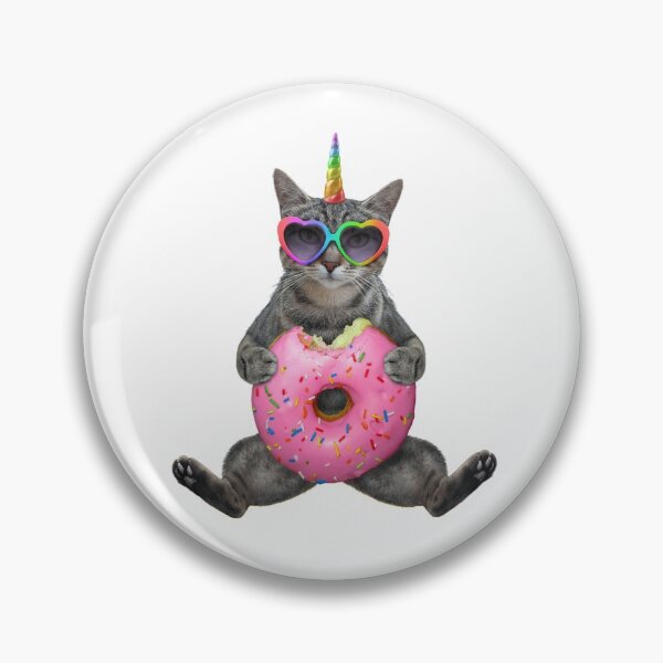 Item preview, Caticorn Eating A Donut Wearing Heart Sunglasses designed and sold by MamaSweetea.