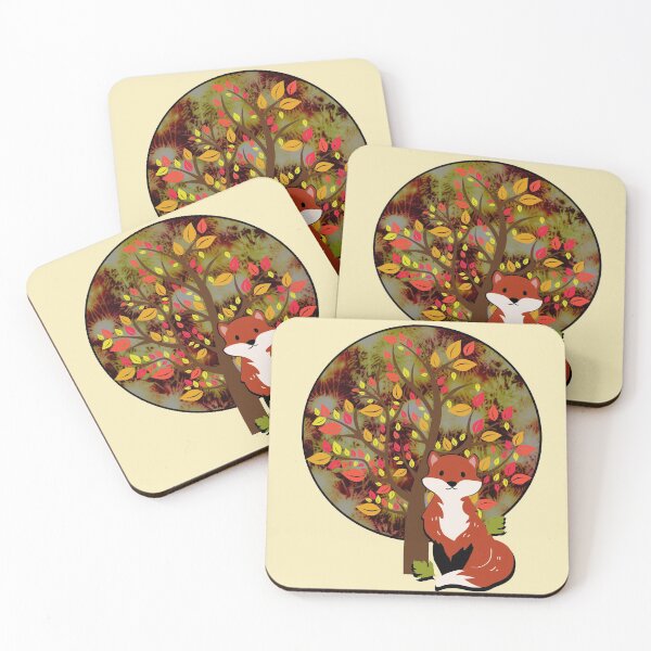 Item preview, Autumn Fall Fox With Leaves designed and sold by Designs By YL.