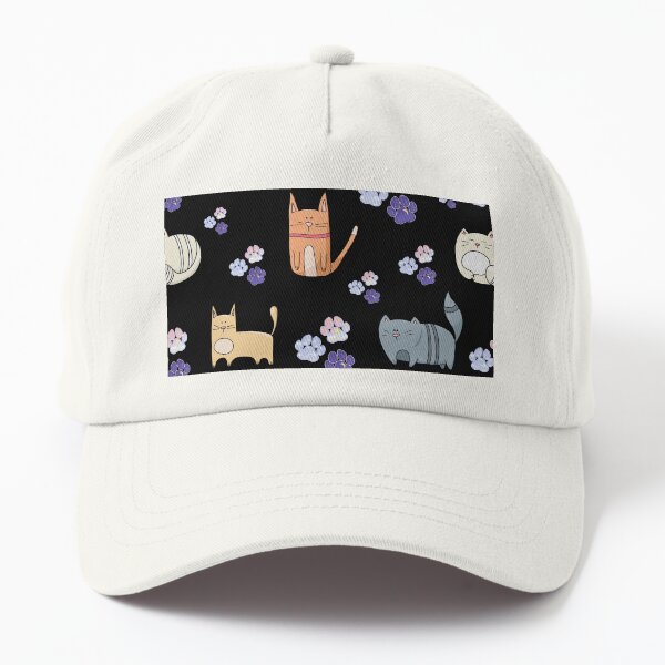 Cat Pattern_Black Dad Hat