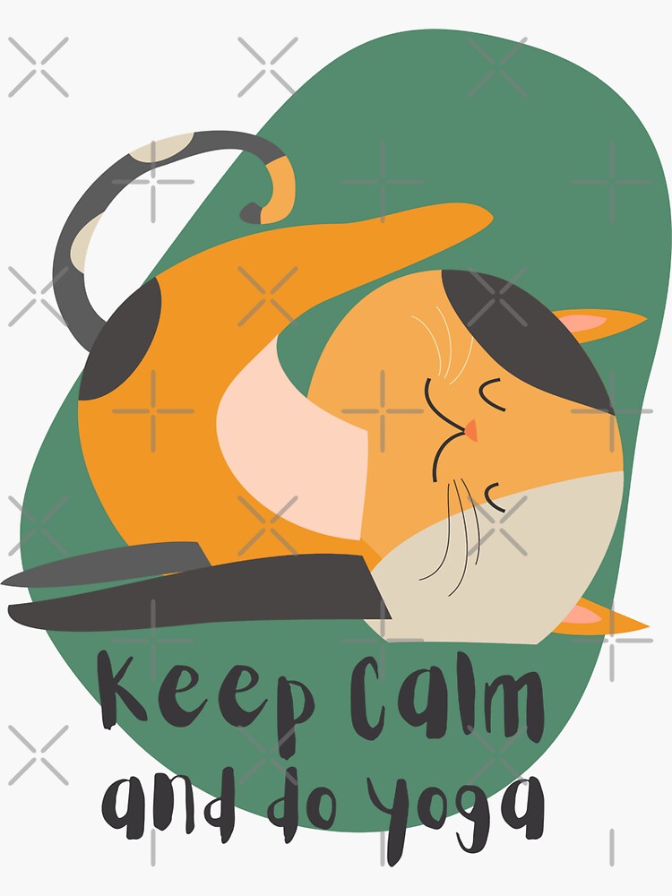 "Funny Cat Yoga Pose" Sticker for Sale by DMRStudio Redbubble