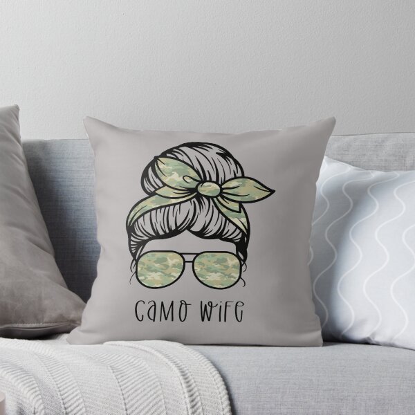 Item preview, Camo Wife Funny Messy Bun Lover designed and sold by SharpThreadZ.