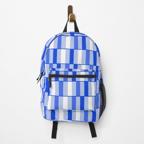 Item preview, Long Blocks Geometric Check Pattern in Light Blue, Royal Blue, and White designed and sold by kierkegaard.