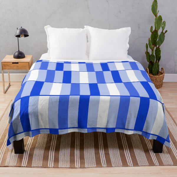 Item preview, Long Blocks Geometric Check Pattern in Light Blue, Royal Blue, and White designed and sold by kierkegaard.