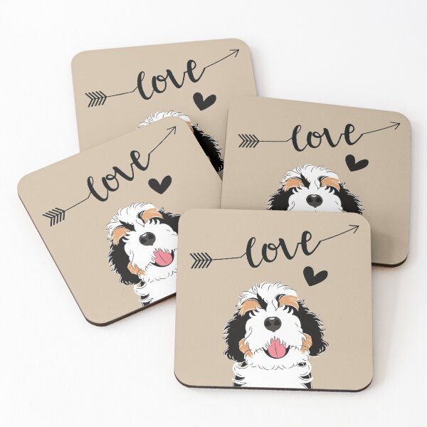 Item preview, LOVE Tri Color Bernedoodle designed and sold by Lulupainting.