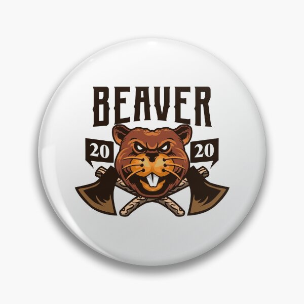Item preview, Retro Old Vintage Brown Beaver White Eye Angry With Axe designed and sold by avinigav.