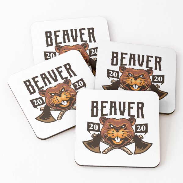 Item preview, Retro Old Vintage Brown Beaver White Eye Angry With Axe designed and sold by avinigav.