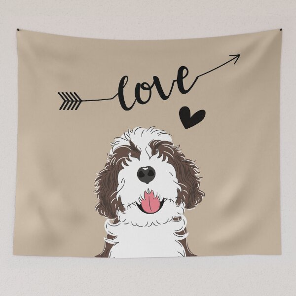 Item preview, LOVE Brindle Bernedoodle designed and sold by Lulupainting.