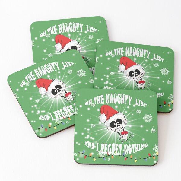Item preview,  ON THE NAUGHTY LIST AND I REGRET NOTHING SKULL DESIGN designed and sold by Gothic Fantasy.