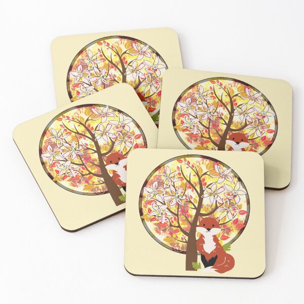 Item preview, Autumn Fall Fox With Leaves designed and sold by Designs By YL.