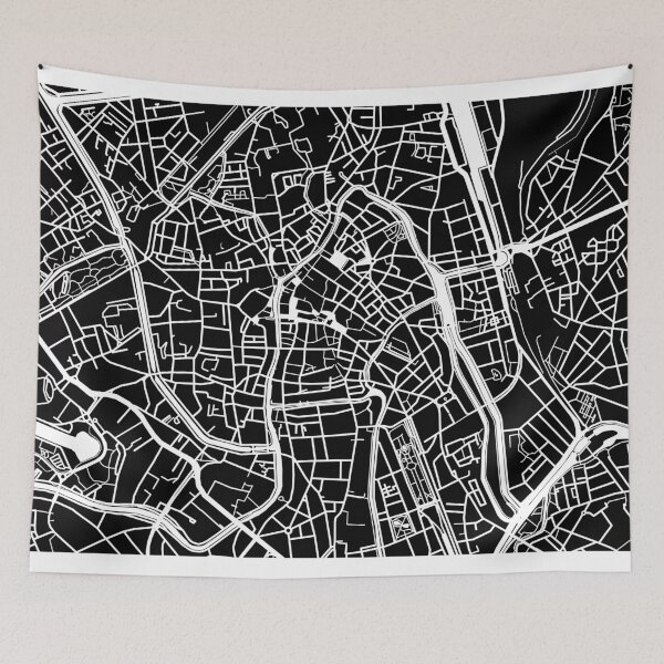 Item preview, Ghent Map - Black designed and sold by CartoCreative.
