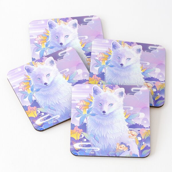 Item preview, mythical arctic fox with children Illustration designed and sold by JUNL-Design.