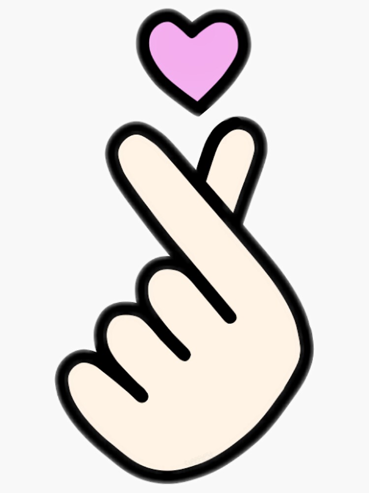 Finger Heart Sticker For Sale By Keziahwang Redbubble