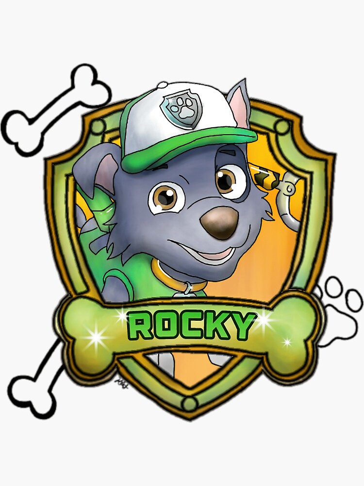 "Paw Patrol Rocky " Sticker for Sale by tholeabalone | Redbubble