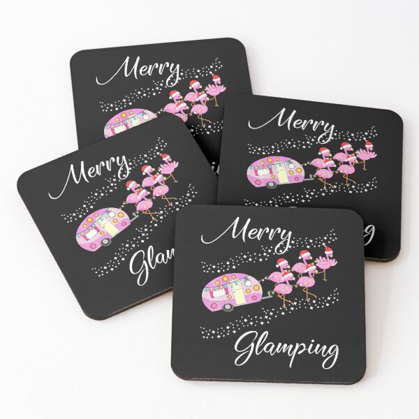 Item preview, Merry Glamping Funny Christmas Flamingo Camper Gift designed and sold by SeleneFrances.
