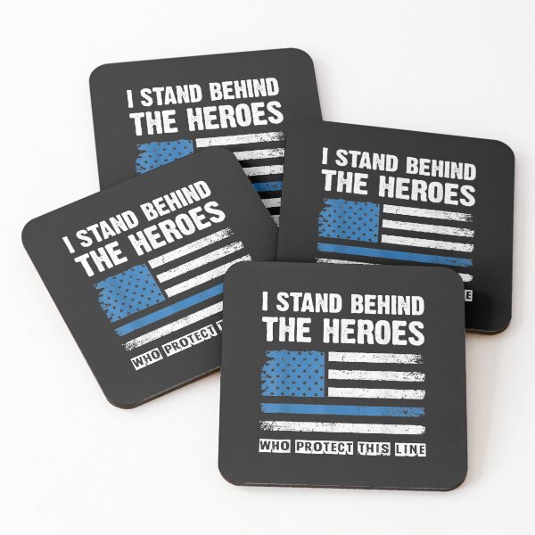 Item preview, I Stand Behind The Heroes - Blue Line Police Officer Cop designed and sold by kacymmg2.