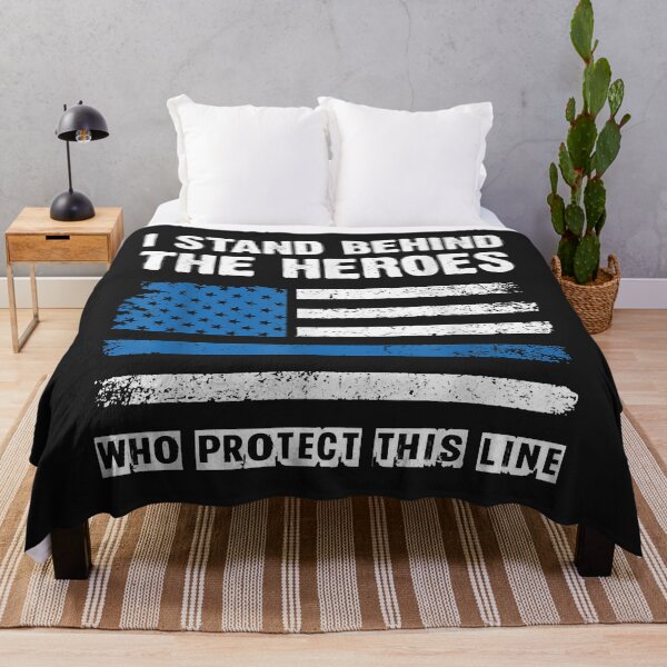 Item preview, I Stand Behind The Heroes - Blue Line Police Officer Cop designed and sold by kacymmg2.