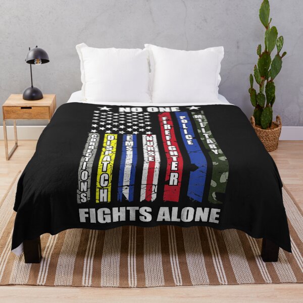 Item preview, No One Military Fights Alone Theme Police Nurse USA Flag designed and sold by kacymmg2.