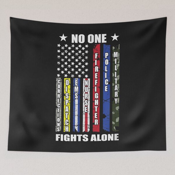 Item preview, No One Military Fights Alone Theme Police Nurse USA Flag designed and sold by kacymmg2.