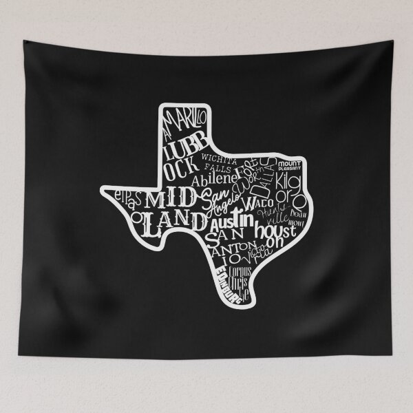 Item preview, State of Texas With City Names designed and sold by dmbdana.