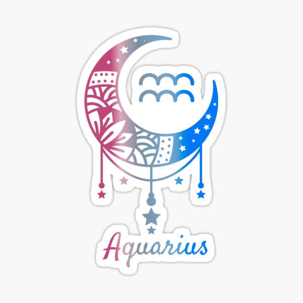 Luna de Acuario Pegatina