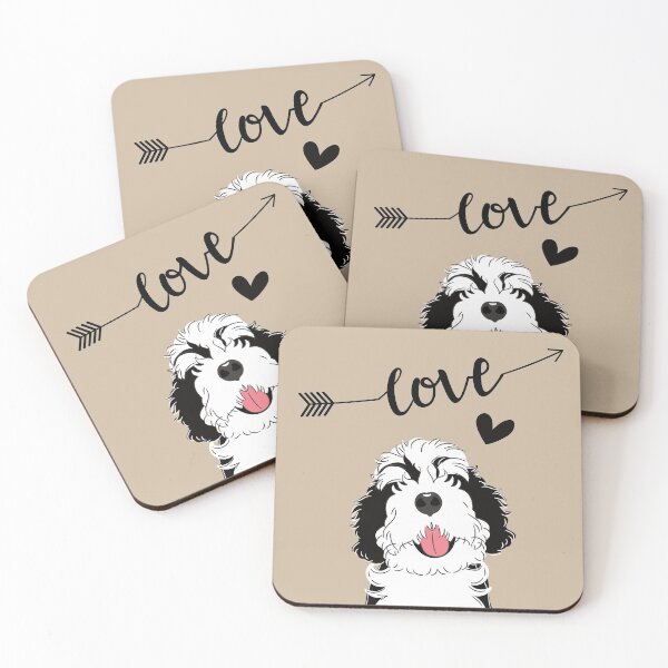 Item preview, LOVE Black and White Bernedoodle designed and sold by Lulupainting.