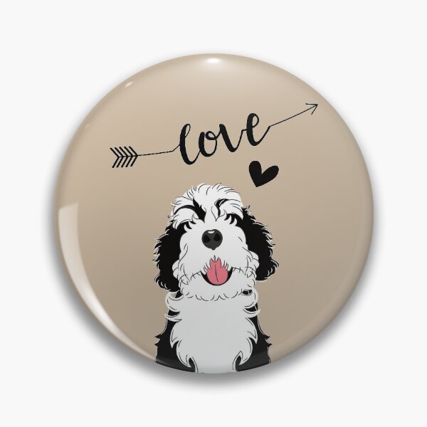 Item preview, LOVE Black and White Bernedoodle designed and sold by Lulupainting.
