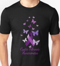 Purple Awareness Ribbon: Cystic Fibrosis Unisex T-Shirt