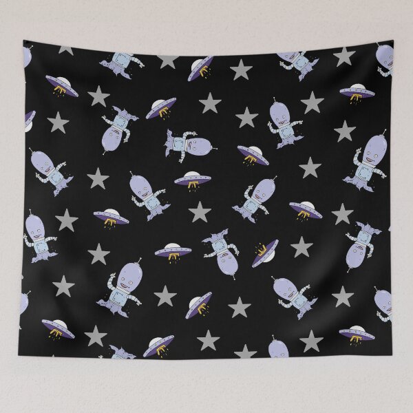 Item preview, Purple Alien and UFO Print designed and sold by Taleahsdesigns.