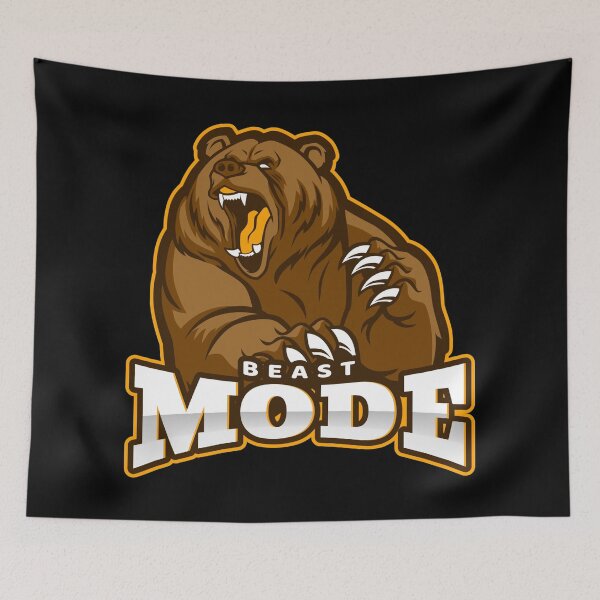 Item preview, Beast Mode Bear Black - Funny Gym designed and sold by GymWearDepot.