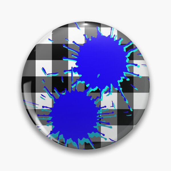 Item preview, Gingham with blue ink spots designed and sold by MHen.